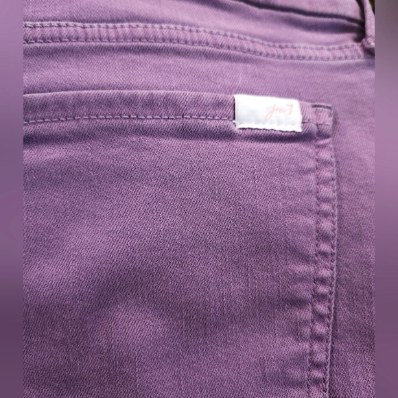 NWT Jen7 7 For all Mankind Purple Cropped Slim Fray Hem Jeans Enhance Me - Picture 3 of 5